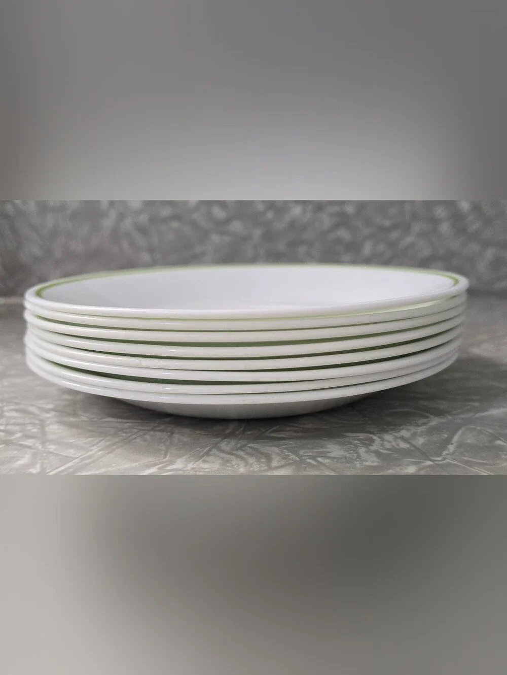 Corelle Preowned Saucer Plates White Green Spring Meadow Set of 8 6.25in